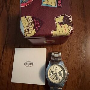 Fossil gold-Tone Chronograph Watch with Cream Dial